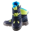 Sötétkék-neon, antikolt talpú, bundás, vízálló, Gore-Tex, Superfit bakancs