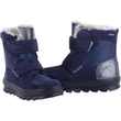 Sötétkék, csillogós, prémes, bundás, vízálló, Gore-Tex, Superfit csizma