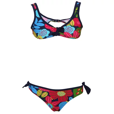 Sötétkék, színes virágos, Boboli, lányka bikini (116)
