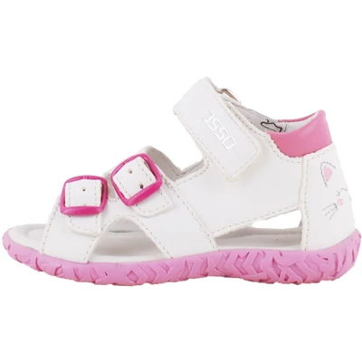 Fehér-pink, cicás, kislány Asso szandál