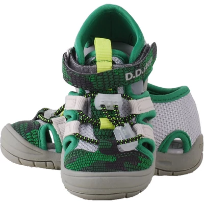 Szürke-zöld terepmintás quick dry dd step zárt orrú szandál