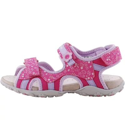 Pink-lila, virágmintás, sportos Geox gyerek szandál