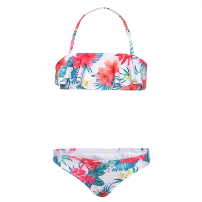 Fehér színes virágos 2 részes, Losan lányka bikini (152, 11-12év)