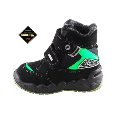 Fekete, neonzöld, vízálló, Gore-Tex Primigi bakancs