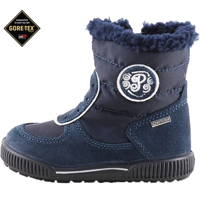 Sötétkék-ezüst, csillagos, bundás, vízálló, Gore-Tex, Primigi kiscsizma