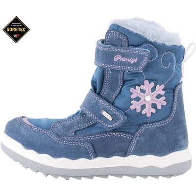 Kék, lila hópelyhes, vízálló, bundás, Gore-Tex, Primigi bakancs