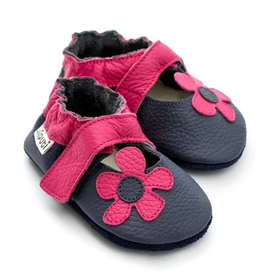 Kék-pink virágos, Liliputi, puhatalú szandál (S)