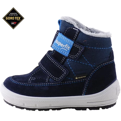 Sötétkék-középkék, bundás, vízálló, Gore-Tex, Superfit bakancs