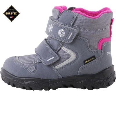 Szürke-pink, ezüst hópelyhes, bundás, vízálló, Gore-Tex Superfit bakancs