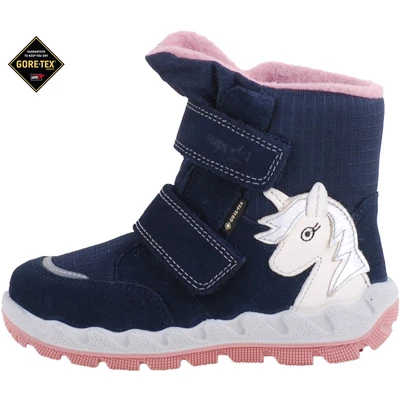 Sötétkék, lovacskás, bundás, Gore-Tex, vízálló, Superfit bakancs