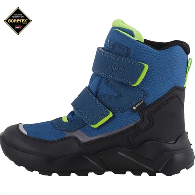 Kék-fekete-neon, bundás, vízálló, Gore-Tex, Superfit bakancs