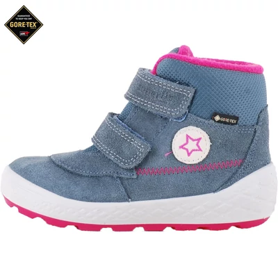 Kék, csillagos, bundás, vízálló, Gore-tex, Superfit bakancs
