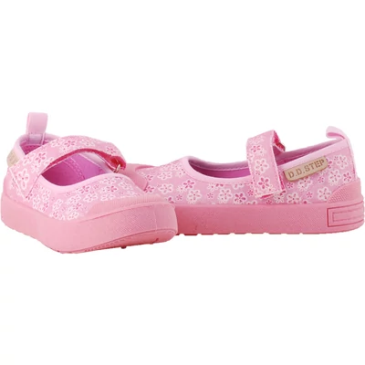 Pink, virágos, dd step vászon balerina