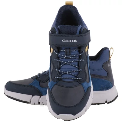 Sötétkék-mustár, vízálló, Amphibiox gumifűzős, tépőzáras, Geox cipő