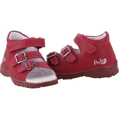 Bordó-pink, varrású Ponte20 supinált szandál