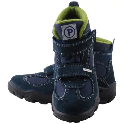 Sötétkék-kivizöld, vízálló, bundás, Gore-Tex, Primigi bakancs