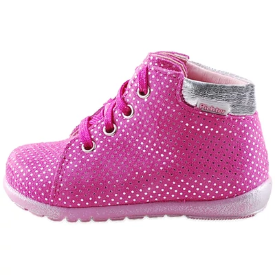 Pink, ezüst pöttyös, extra hajlékony talpú, Richter tanulócipő