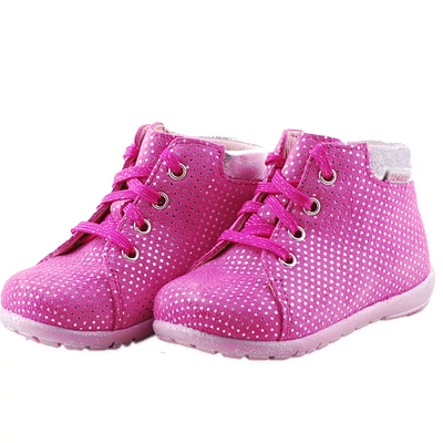 Pink, ezüst pöttyös, extra hajlékony talpú, Richter tanulócipő