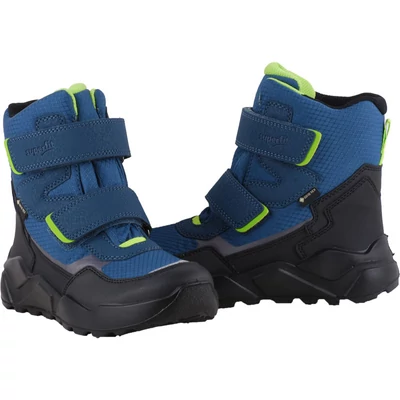 Kék-fekete-neon, bundás, vízálló, Gore-Tex, Superfit bakancs