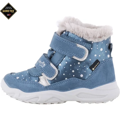 Kék-ezüst, bundás, vízálló, Gore-tex, Superfit bakancs