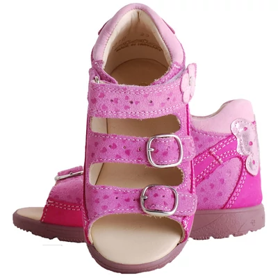 Pink, pillangós, szívecskés, Szamos supinált szandál