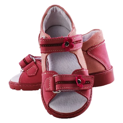 Rózsaszín, pink virágos, Maus supinált 2 tépőzáras szandál